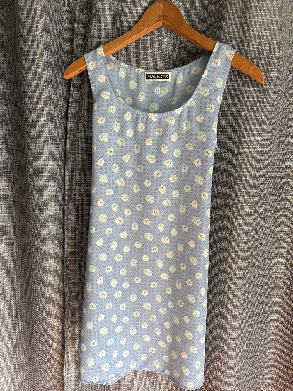 Maurices Blue Floral Sleeveless Tie Back Mini Dress Cottagecore Y2K Size M